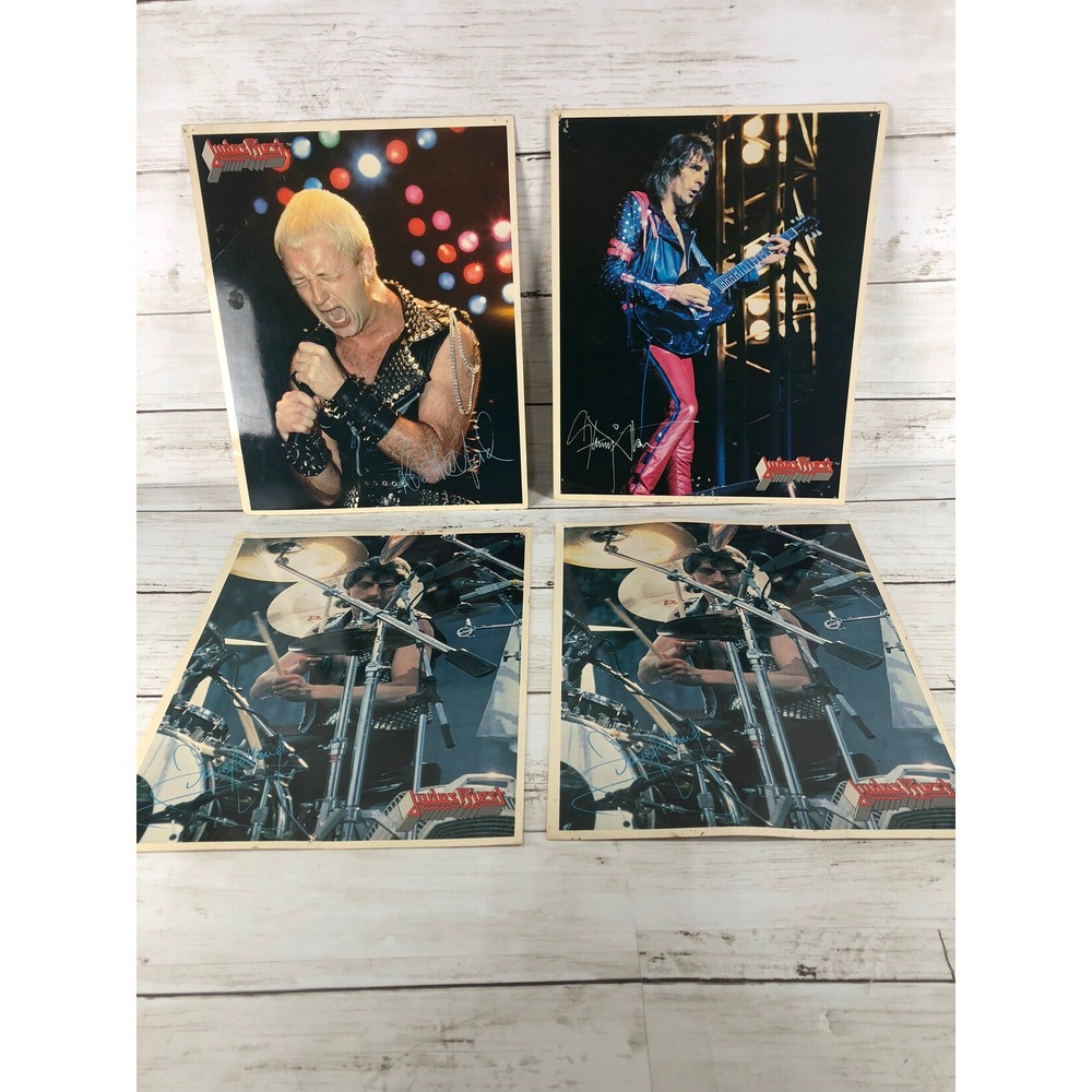 Vintage Judas Priest Promotional Photo Lot 8x10 Rob Halford Glenn Tipton 4pc